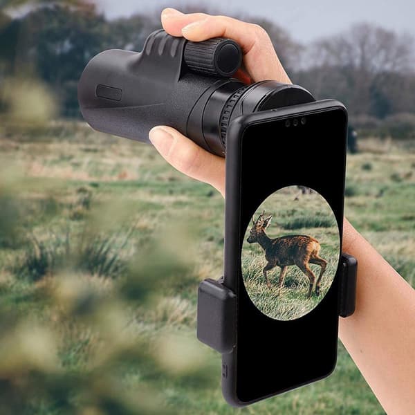 Smartphoneholder Teleskop Clip-On Universalbeslag til Spotlys Sort