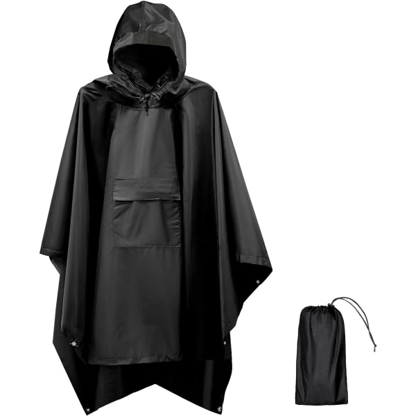 Regnponcho Mann Kvinne Vanntett, 3 i 1 Poncho