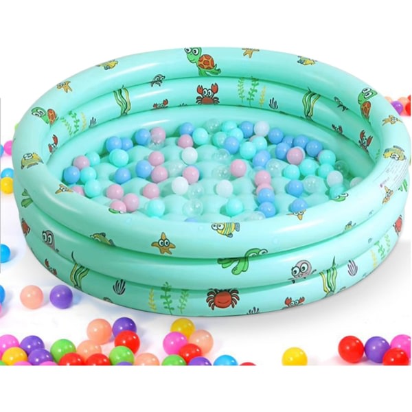 Oppblåsbar lekbasseng Oppfällbar oppblåsbar basseng for barn Bärbart husdjurshundbad innenhus utendørs lekbasseng (grønn 150 cm)