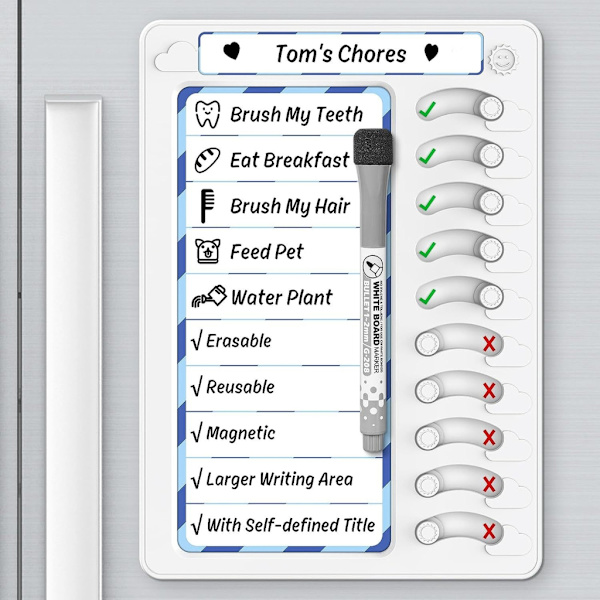 Chore Chart for Kids, Routine Planner, To-Do List, Chore Schedule, Gift-FF- Blue 0.2