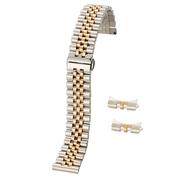 Elegant Rostfritt Stål Klockarmbands Länk Guld Guld 22MM