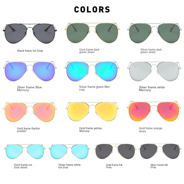 Klassiske polariserede solbriller Mode farve film solbriller Unisex Aviator solbriller Guld stel exocarpium skive Gold frame exocarpium slice PG3026