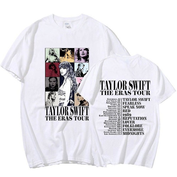 Taylor Swift The Best Tour Fans T-paita Lyhythihainen Painettu Tee Pusero Villapaita Topit Aikuisten Kokoelma Lahja Valkoinen White L