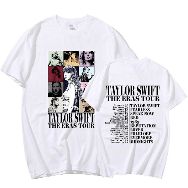 Taylor Swift The Best Tour Fans T-shirt Kortærmet Trykt Tee Bluse Pullover Toppe Voksenkollektion Gave White White 2XL