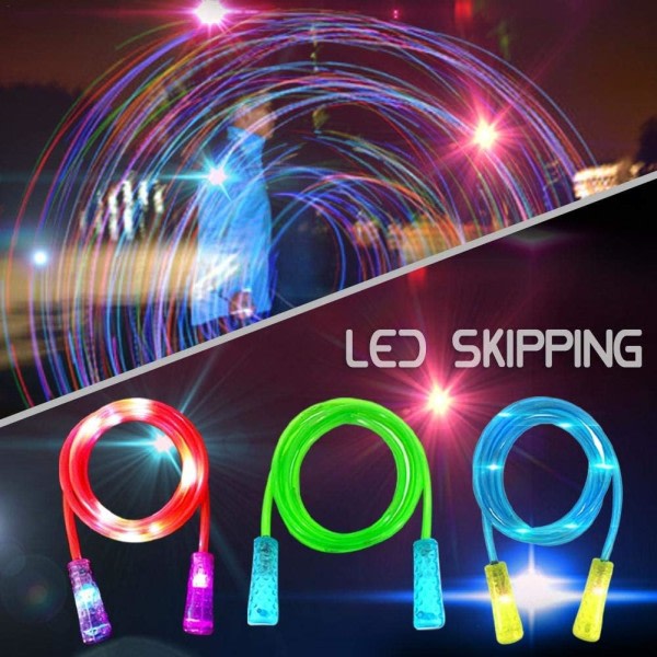 Flashing Glow Jump Rope er en fantastisk leksak for barn eller voksne Speed ​​​​Rope er perfekt for konditionsträning hjemme Elektronisk hopprep ，Rött