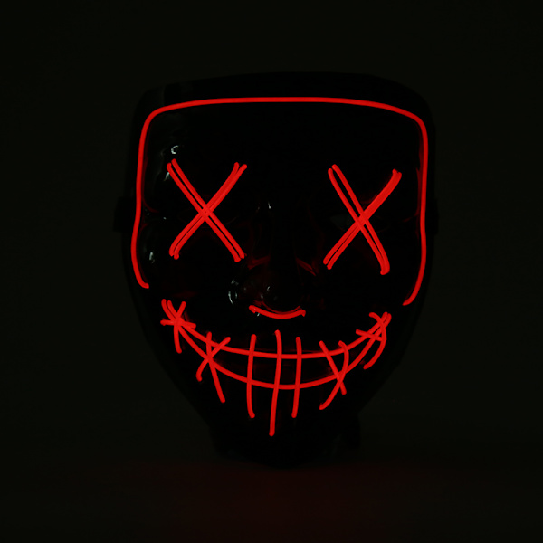 LED Glow Mask EL Wire Light Up The Purge Movie Kostume Blue