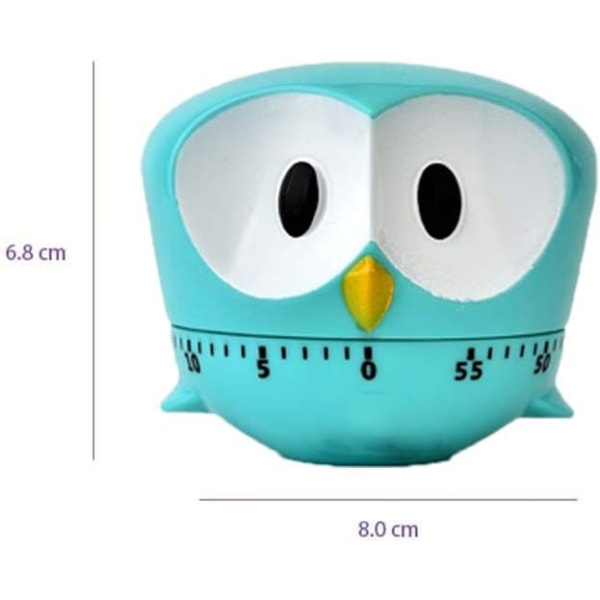 1 Pack Cute Cartoon Owl Timer Mini 60 Minutes Mechanical Kitchen