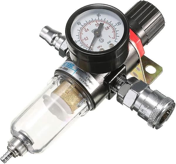 1/4\" Luftkompressorfilter Vannutskiller Felles Verktøysett Med Regulator Måler Hy-FF-
