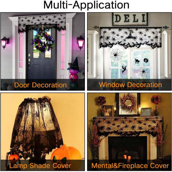 Sæt med 3 indendørs Halloween lampeskærm dekorationer