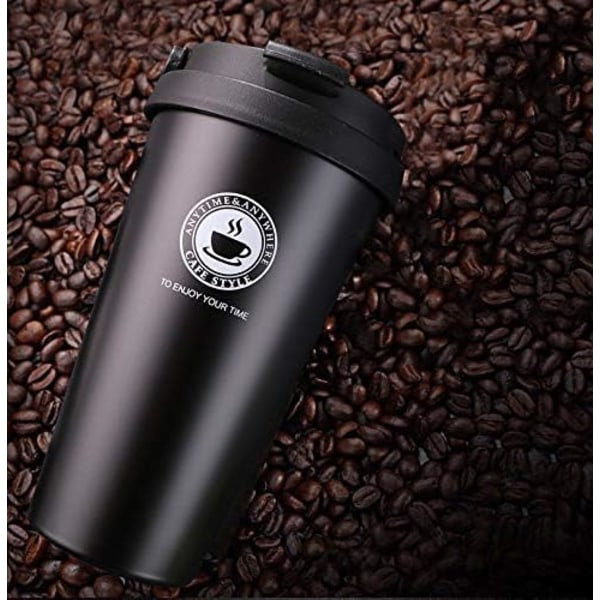 Kaffemugg Kaffemugg i rostfritt stål av livsmedelskvalitet med lock - 500M