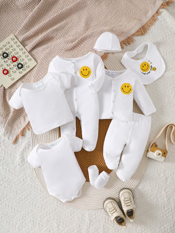 8-delars nyfödd bomulls-babyset, babybody och delade underkläder presentförpackning för 0-1 år Style 1 3-6M