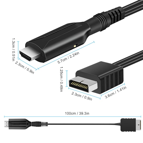 PS1 til HD Multimedia Interface-kabel - Plug and Play videokonverteringskabel til PS2 0.15