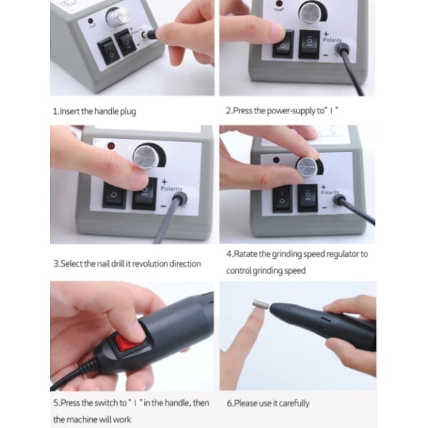 INF Elektrisk nagelfil med 12 tillbehör för slipning/polering -XF4-