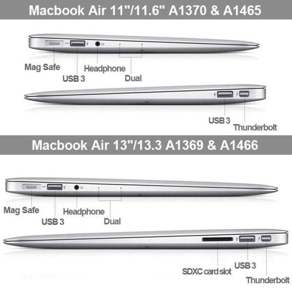Skal för Macbook Air 13,3 tum (A1369 / A1466) - Matt frostat Ora Orange-XF9-