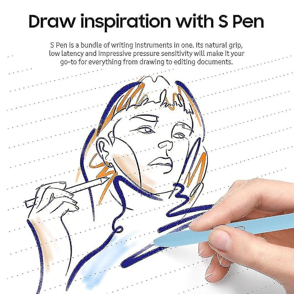 S Pen för Galaxy Tab S6 Lite/s7/s7+/s7 Fe/s8/s8+/s9 Ultra Blue