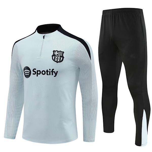 2425 Nya fotbollsträningskläder med halv dragkedja höst vinter set för vuxna och barn Barça/Grå Barça/Grå Barça/Grå Barça/Grå Barça/Grå Barça/Grey 12