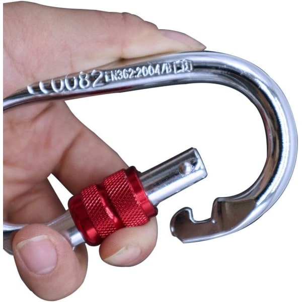 2 stk Sikkerhetskarabinkroker, 25KN O-Type lås Låsekarabinnøkkel