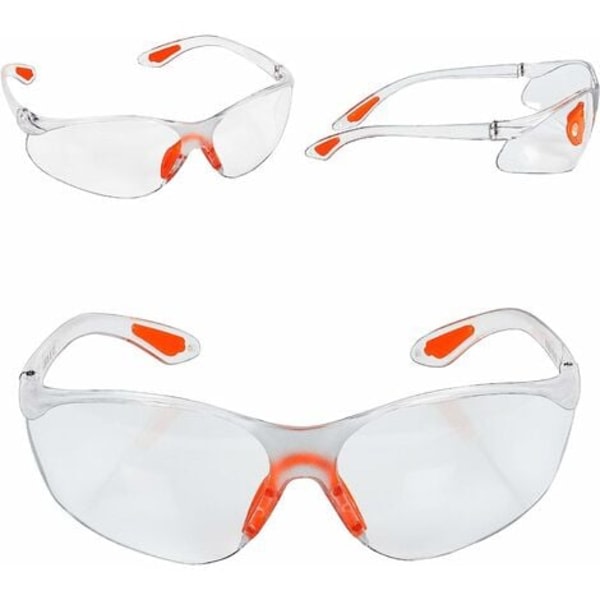 12-pack genomskinliga skyddsglasögon - skyddsglasögon med plastlinser, näsrygg och komfortgummitempel - klara skyddsglasögon