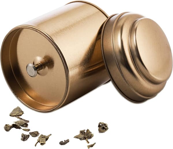 Te dåser med lufttætte dobbeltlåg Mini rund opbevaring til kaffe sukker løs te 50g