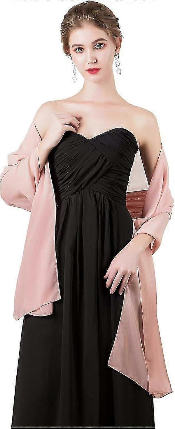 Bløde Chiffon Tørklæder, Sjaler og Wraps Kompatible med Aftenkjoler Bryllupssjal Wrap Brudetørklæde Kompatibelt med Kvinder One Size One Size Blush