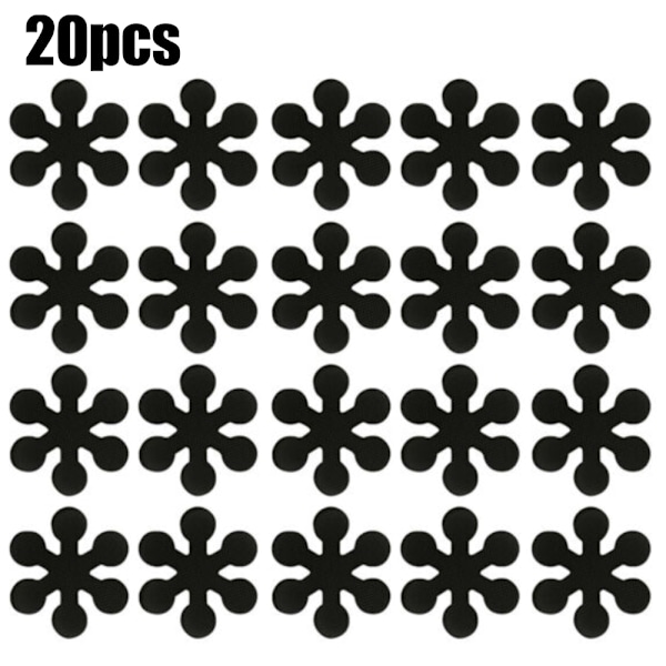 20 stk Anti-skli Baderomsklistremerker Sklisikker Dusj for Vasker Badekar Svart Black 20 Pcs