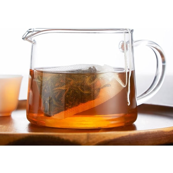 200st tefilterpåsar oblekta tomma ovävda tepåsar med dragsko for lösbladste, kaffe, kryddor, örter, 7*9cm