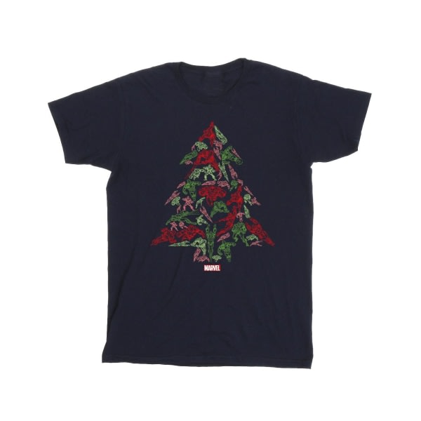 Marvel Girls Avengers Christmas Tree Cotton T-shirt 9-11 år Marinblå 9-11 år