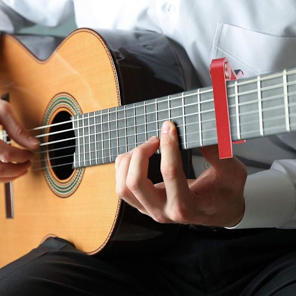 2-pack Gitarr Capo Aluminiumlegering Universal Gitarr Capo för Akustisk, Klassisk och Elgitarr, Ukulele, Bas, Banjo (Röd)