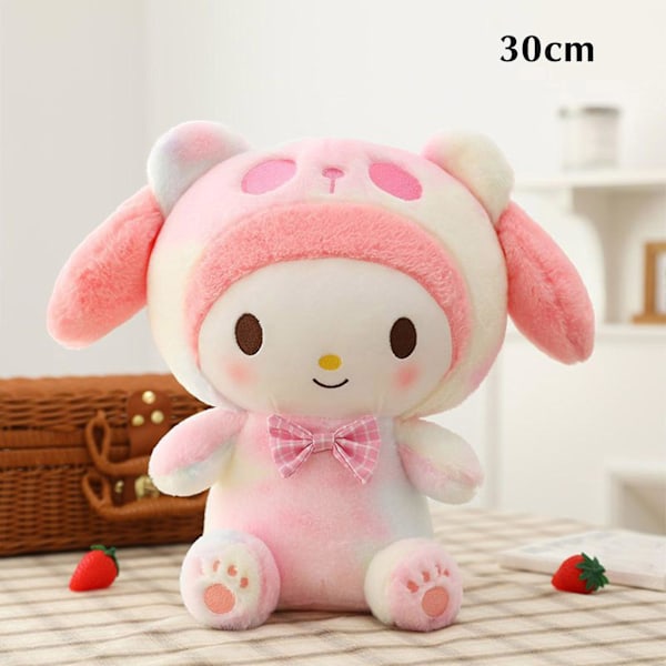 Kawaii Sanrio Plyschleksaker Stoppade Dockor Kreativa Söta Kuromi Melody Cinnamoroll Stoppade Leksaker för Barn Födelsedag Barnens Dag Melody Melody 30cm