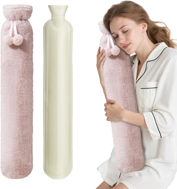 Varmvattenflaska 2,5 liter med fleeceskydd för kramplindring Gray