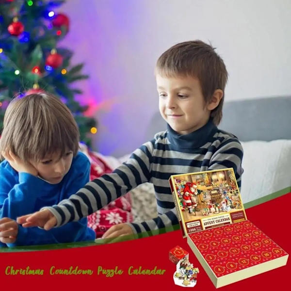 Sendt fra Sverige Puslespill Julekalender 2024, 1008 puslespillbrikker 24 dagers Toy Shop Jigsaw-puslespill TOY SHOP julnedräkning julkalender a 800