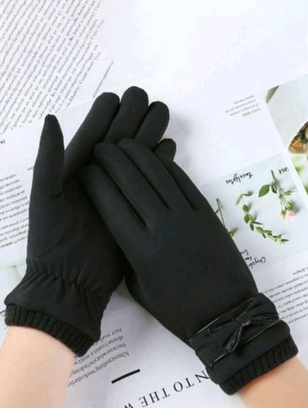 Vinterhandsker Kvinder Touchscreen Vindtæt Vandtæt Opvarmet Sort One Size Black
