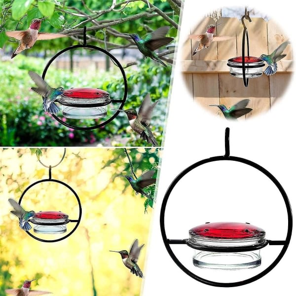 Vakker sirkulær hengende fuglemater, utendørs hengende kolibrimater for maur og bier (2 stk)