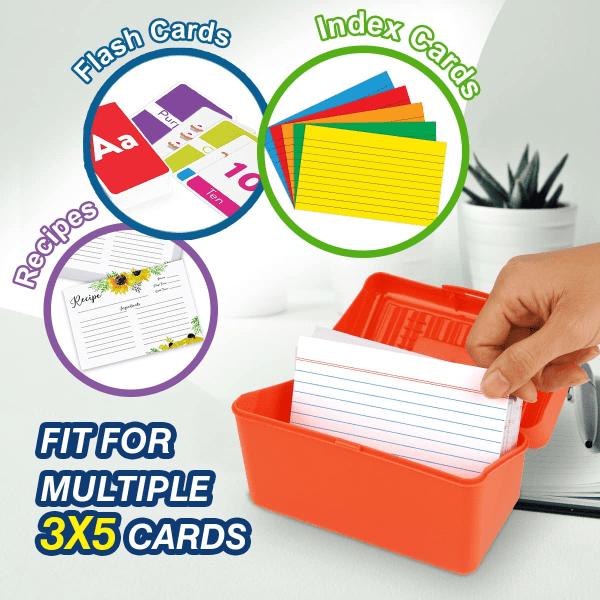 Indekskortholder 3x5, Indekskortboks Organizer-etui, 3x5 Flash Note-kortholder, 300-kortkapacitetsæske, 3 stk.