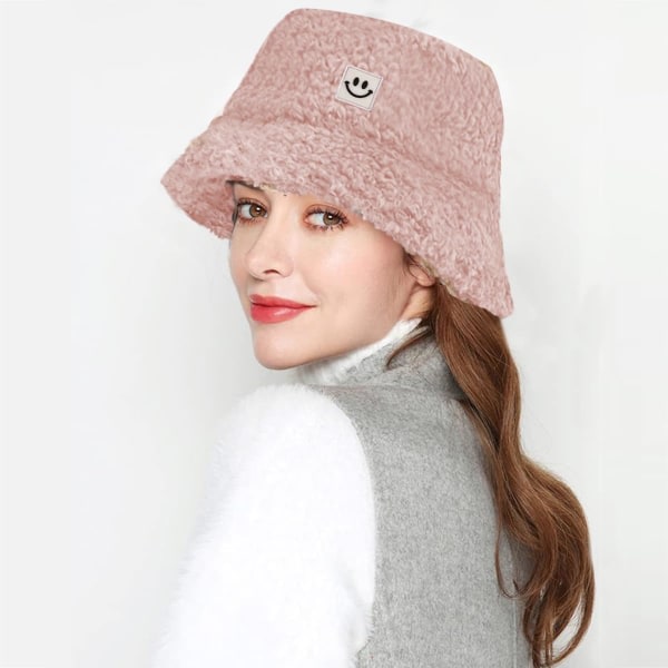 Bucket Hat Cow Print Warm Winter Hat Fisherman Hat for Women Herr Fluffiga presenter för kvinnor Flickor