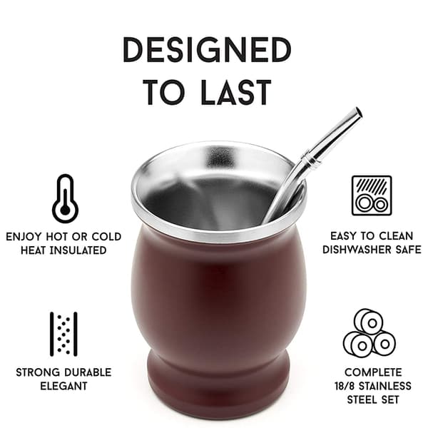 8oz Yerba Mate Gresskar Sett Yerba Mate Kopp SVART - høy kvalitet-FF-