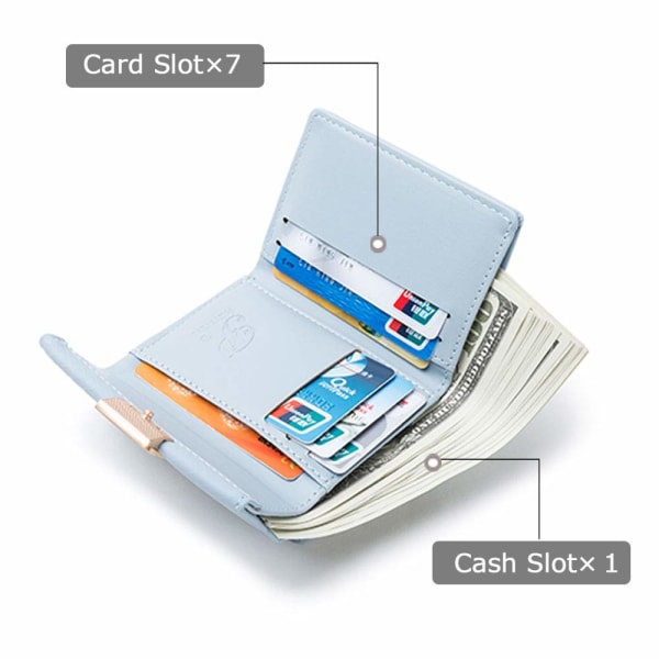 Små plånböcker för kvinnor Söta damplånböcker smal miniplånbok Kawaii myntficka (svart)