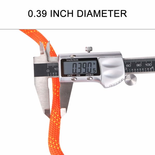 Statisk klatrereb 10 mm tilbehørsledningsudstyr 98FT(30M), flugtreb Isklatreudstyr Brandredningsreb-Orange/30M 30meter