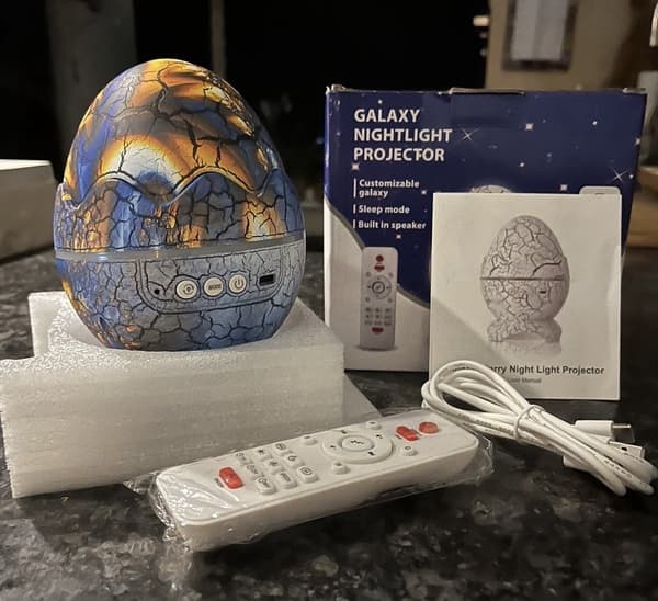 Dinosaur Projektor LED Lampe Æg Stjernehimmel Natlys Bluetooth Stemningslampe Blue