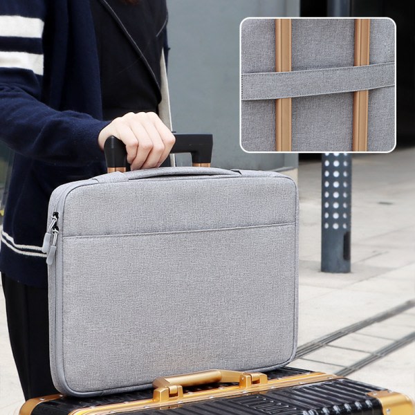Mørkegrå 17,4 tommer bærbar taske, Handbag Briefcase Co