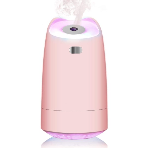 USB mini luftfuktare, 280 ml bärbar luftfuktare, 7 färger (rosa)