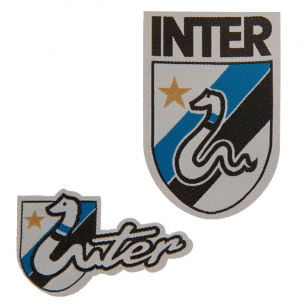 Inter Milan FC Logo Iron On Patch Set (2 kpl pakkaus) One Size Valkoinen/musta/sininen One Size