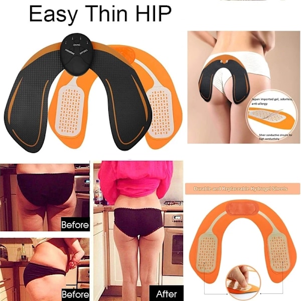 EMS Muskelstimulering Elektrisk Höfttränare Magtränare Toning Fitness Viktminskning Hemmagym Träningsutrustning-XF6- TypeC