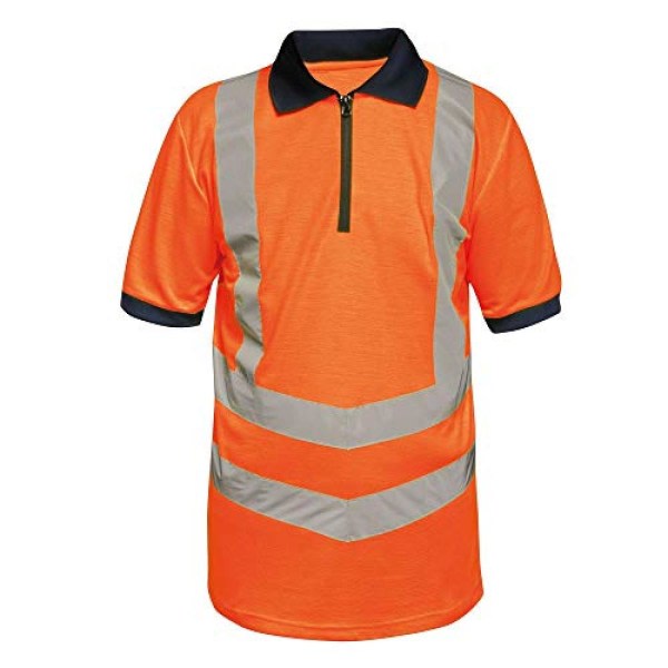 Regatta herre Hi Vis Pro reflekterende arbeidspoloskjorte XL oransje/Na oransje/marine XL