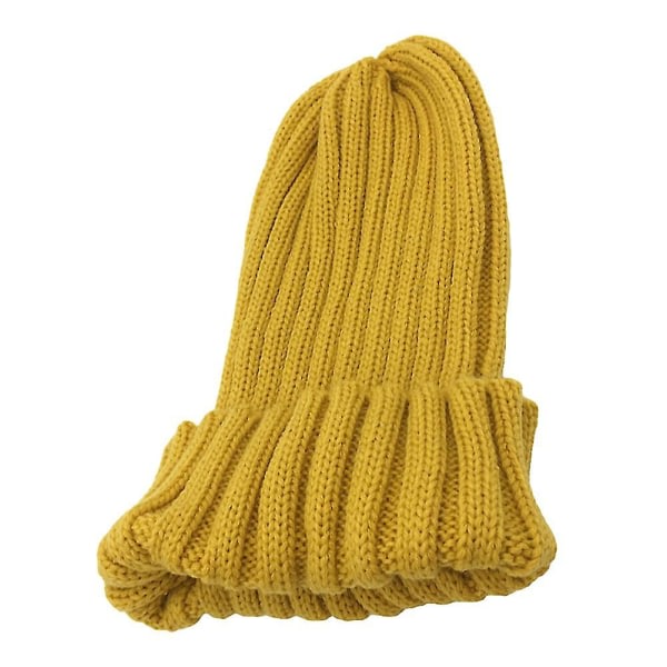 1. Gul Vinter Høst Dame Beanie Warmer Bonnet Casual Hat