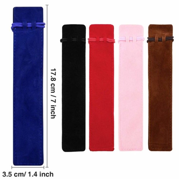 Blyantpose med fløyelsfôr i 5 deler for penn og blyant