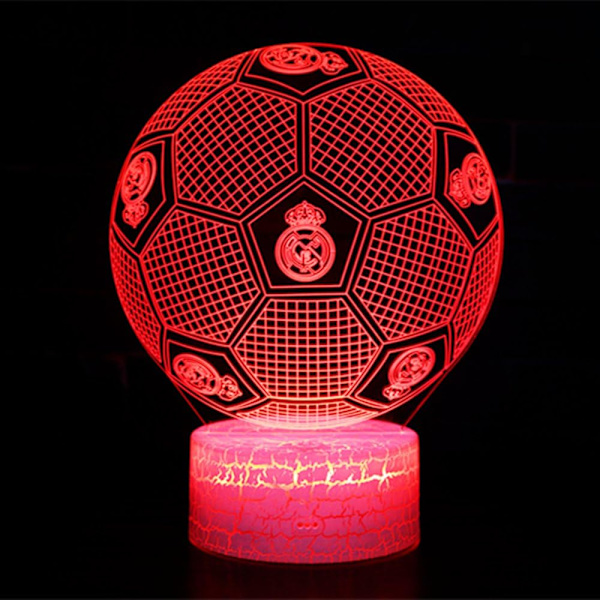 3D Phantom Fodboldlampe Real Madrid 7 Farver LED Touch Bordlampe Soveværelse Natlampe Gave Nationaldag