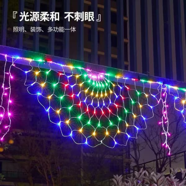 LED påfuglenetlys, farverig IP44 udendørs dekoration til have, jul, bryllup
