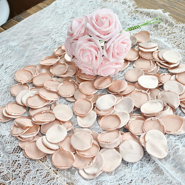 Rose silke kronblade 200 stykker til bryllup, jul, fødselsdag