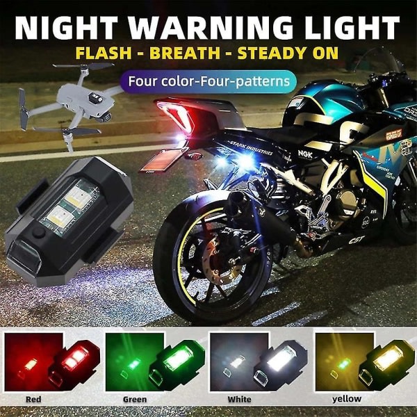 7-farvet led strobelys Flyblinkende anti-kollisions led nat signallys til cykel motorcykel